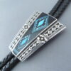 Black Jade & Turquoise Inlay Bolo Tie – FINE INLAY