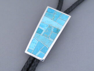Larger Bolo Tie with Turquoise Inlay