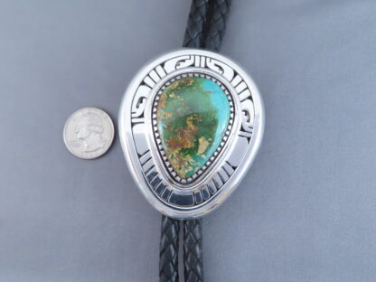 Royston Turquoise Bolo Tie by Leonard Nez (Large)
