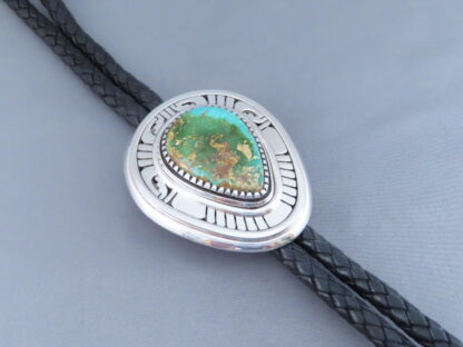 Royston Turquoise Bolo Tie by Leonard Nez (Large)