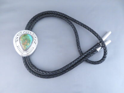 Royston Turquoise Bolo Tie by Leonard Nez (Large)
