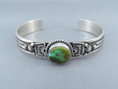 Cuff Bracelet with Royston Turquoise by Happy Piasso
