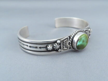 Cuff Bracelet with Royston Turquoise by Happy Piasso