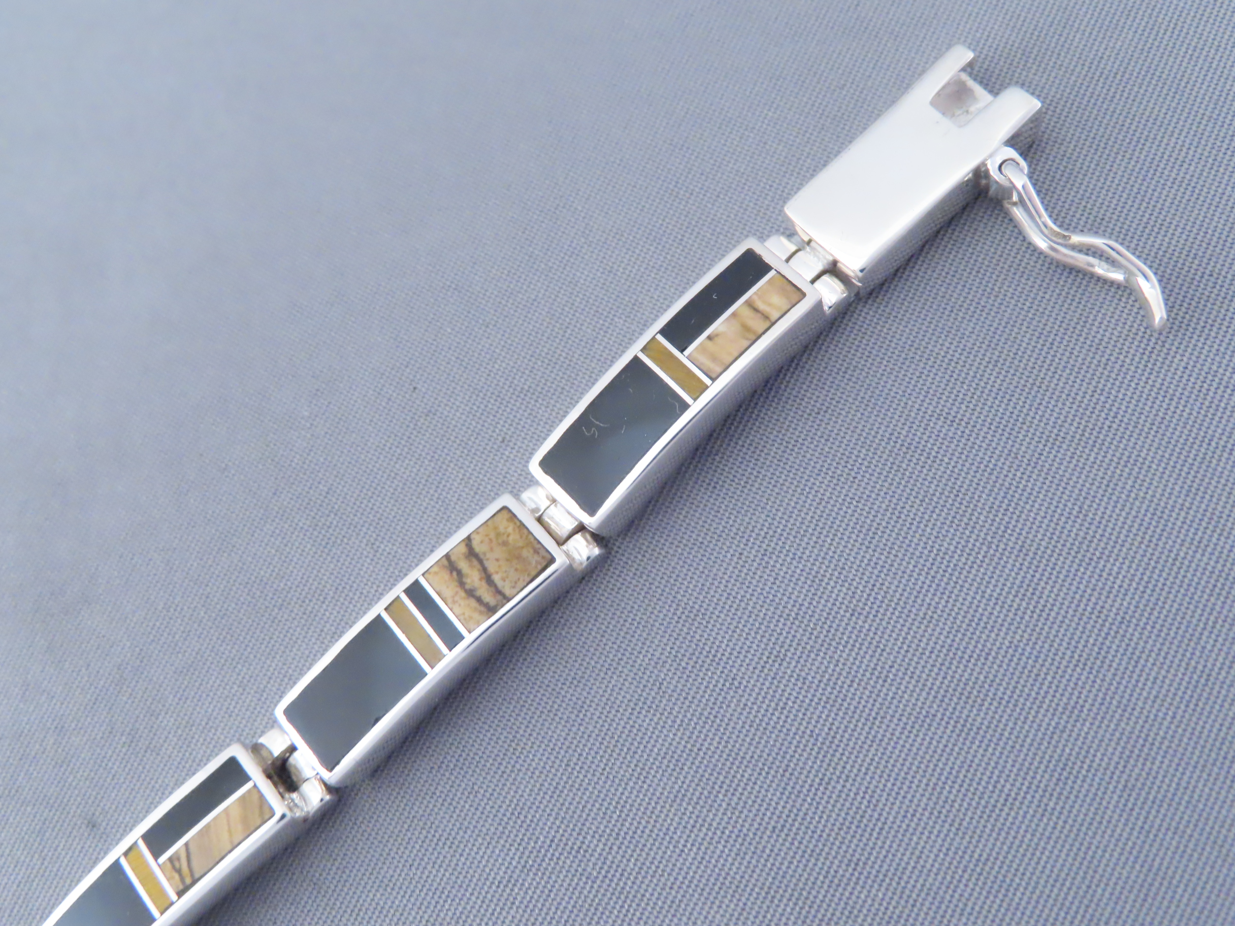 Multi-Stone Inlay Link Bracelet
