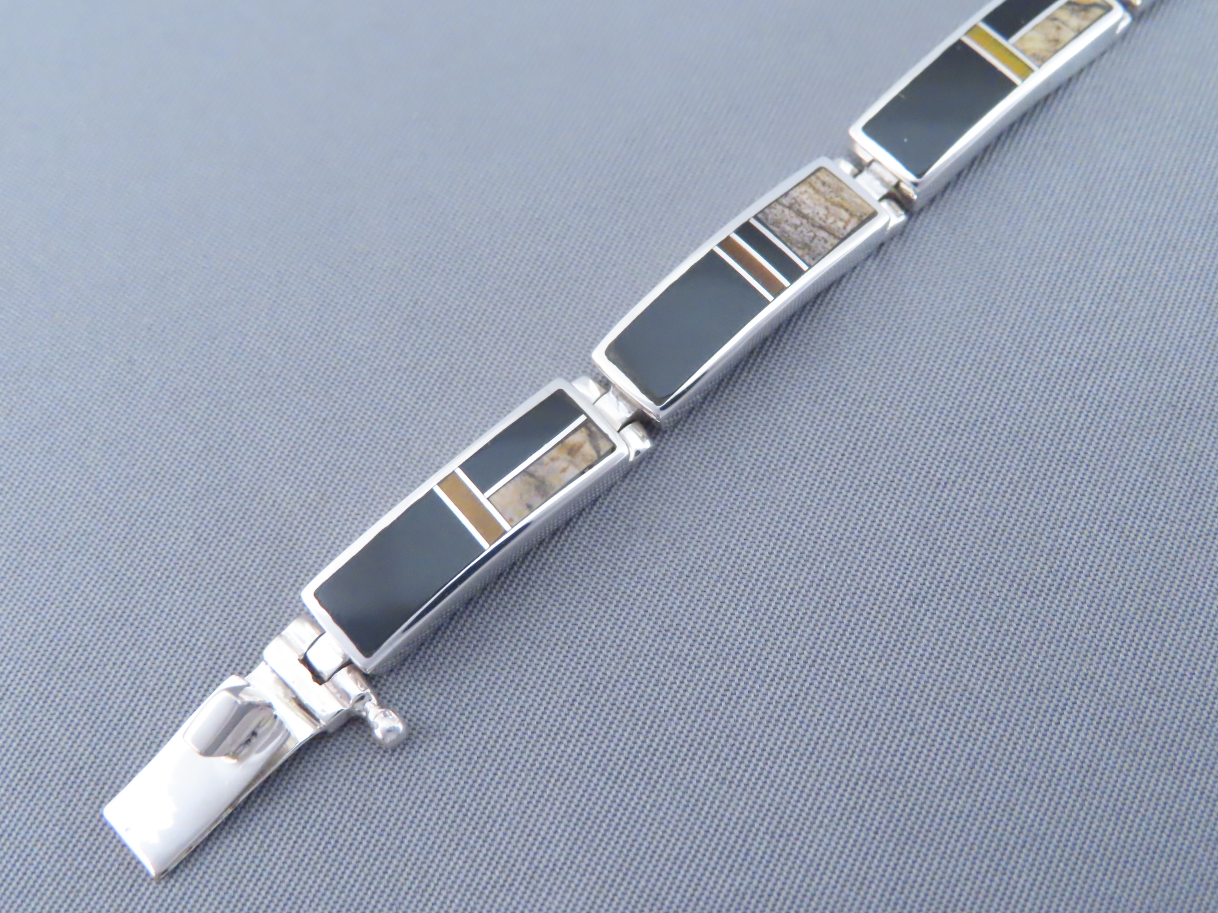 Multi-Stone Inlay Link Bracelet