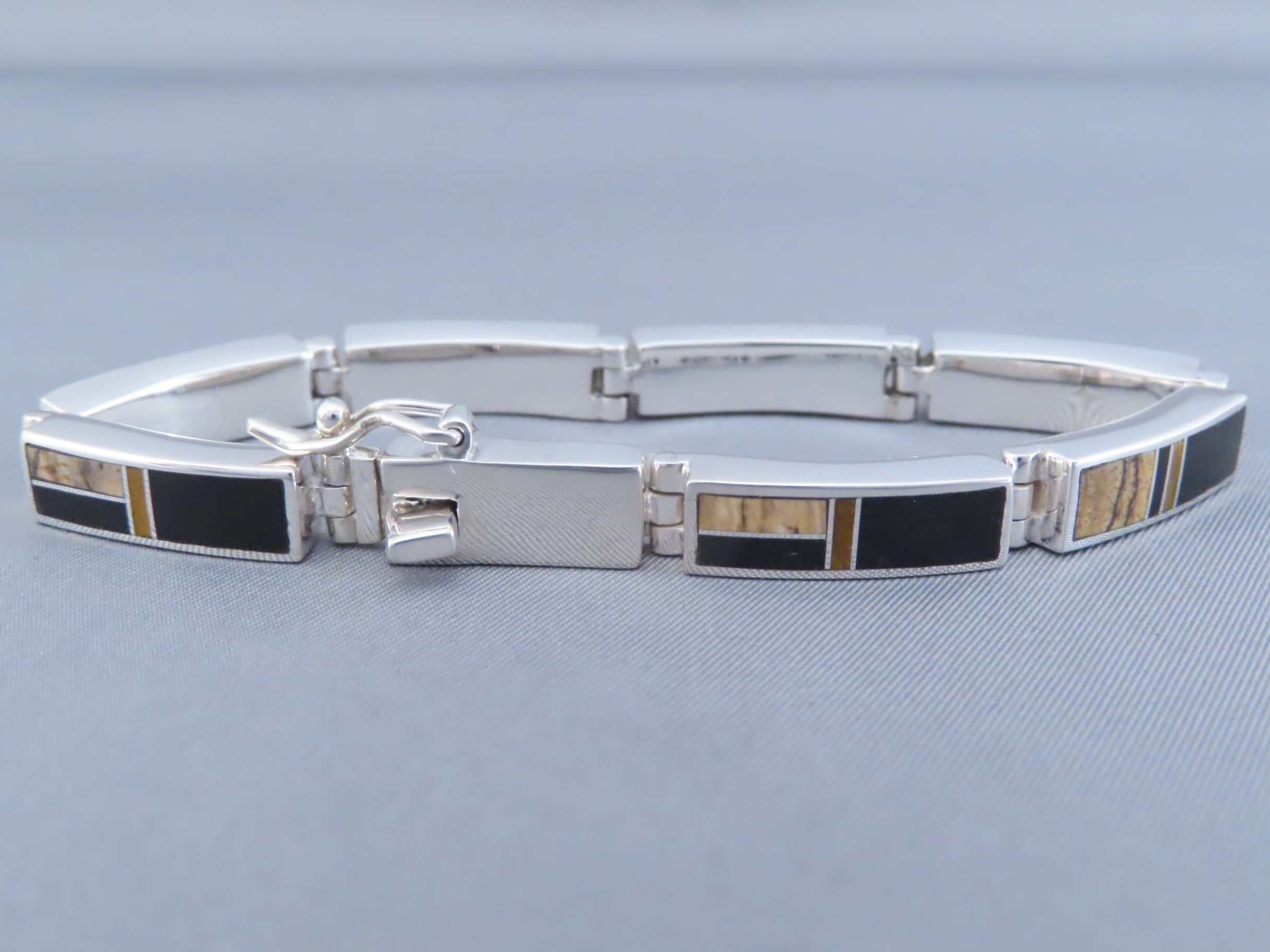 Multi-Stone Inlay Link Bracelet