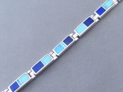 Opal & Turquoise & Lapis Inlay Link Bracelet (more dainty)