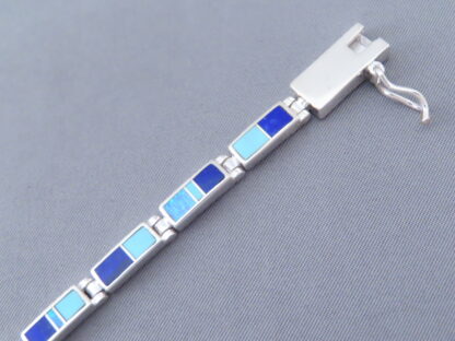Opal & Turquoise & Lapis Inlay Link Bracelet (more dainty)