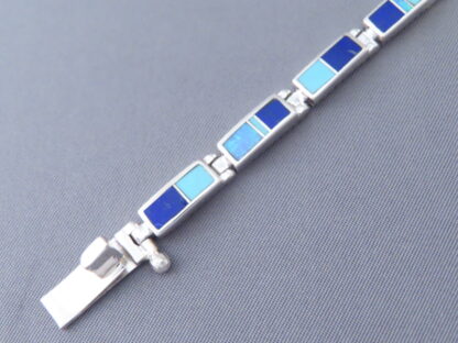 Opal & Turquoise & Lapis Inlay Link Bracelet (more dainty)