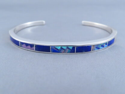 Multi-Stone Inlay Cuff Bracelet