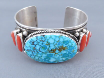 Coral & Turquoise Cuff Bracelet by Albert Jake