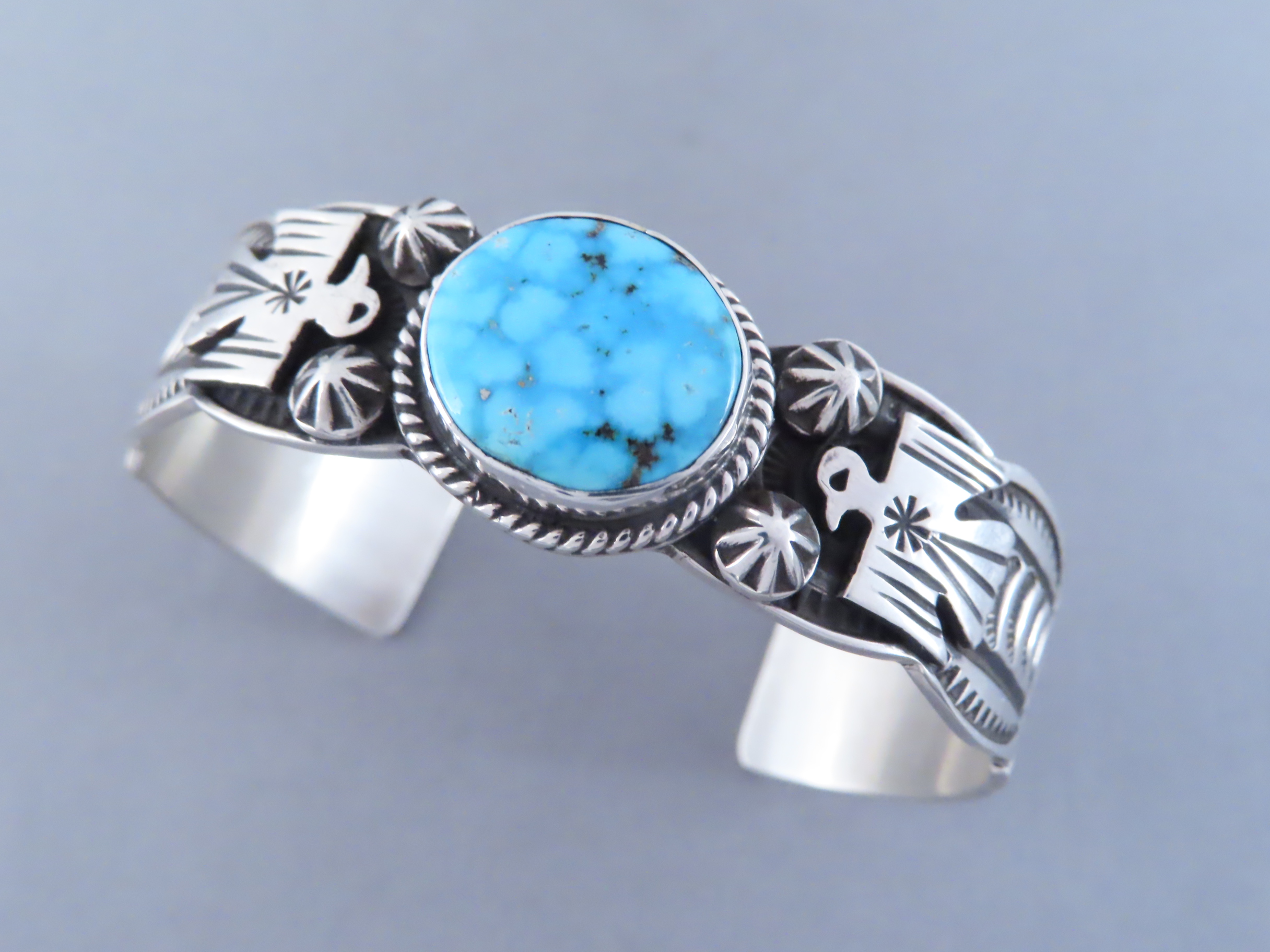 Thunderbird Bracelet with Kingman Turquoise by Andy Cadman