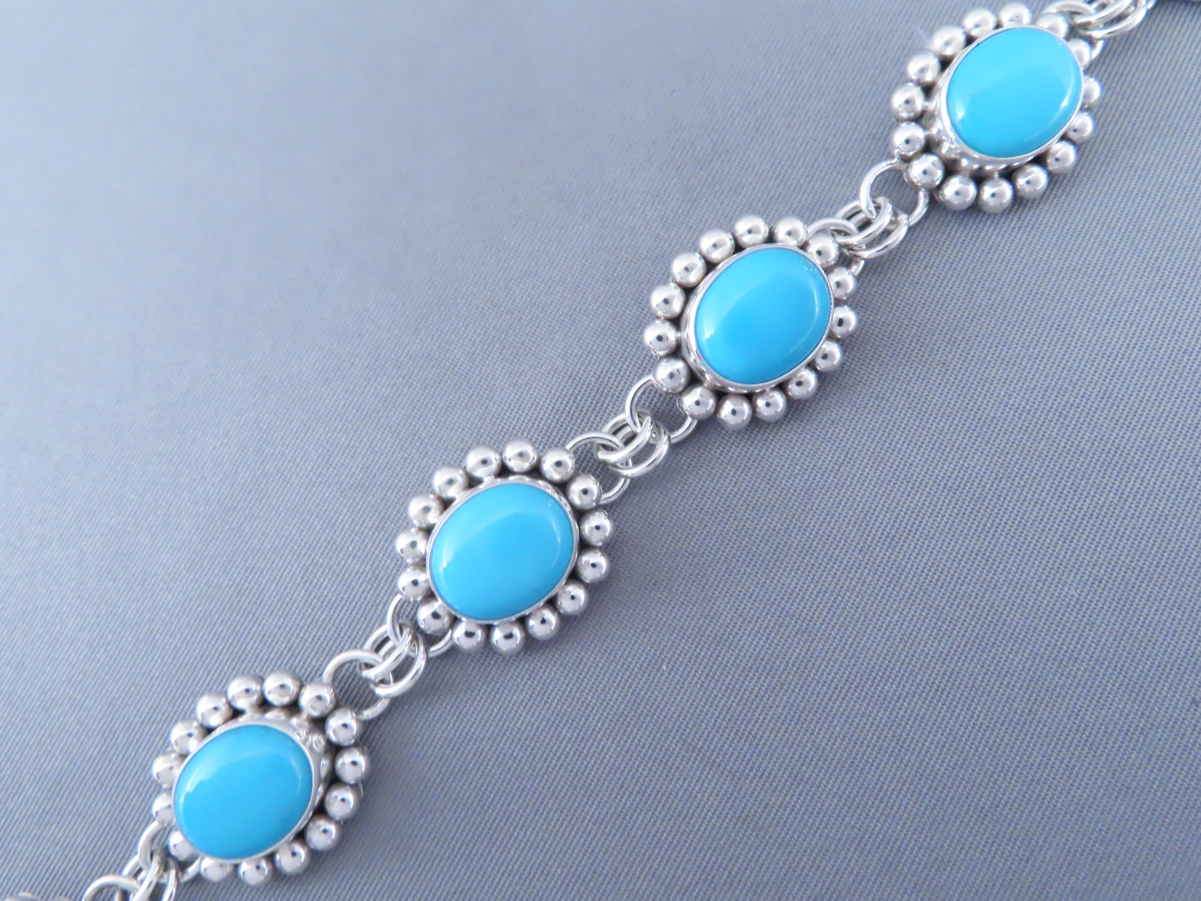 Sleeping Beauty Turquoise Link Bracelet by Artie Yellowhorse