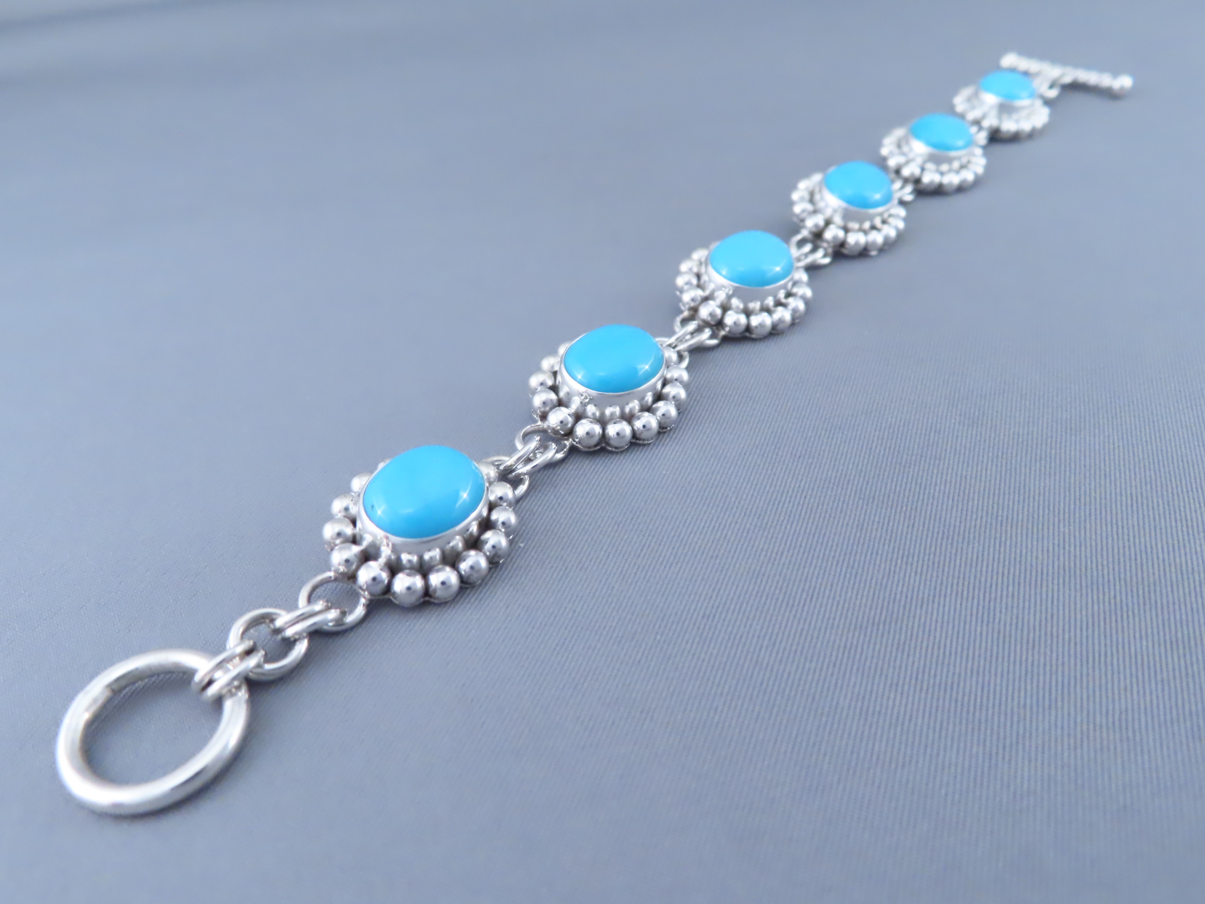 Sleeping Beauty Turquoise Link Bracelet by Artie Yellowhorse