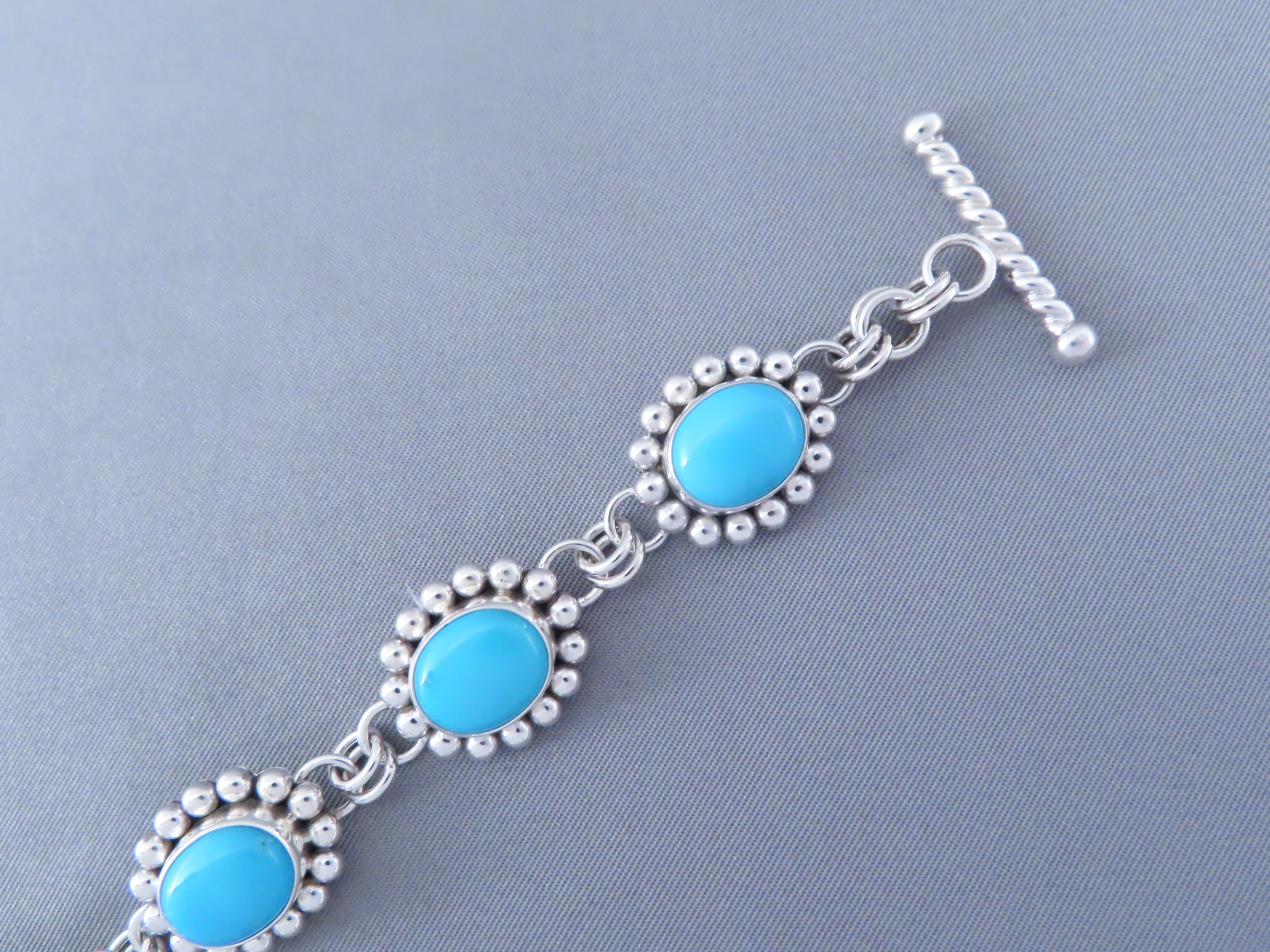 Sleeping Beauty Turquoise Link Bracelet by Artie Yellowhorse