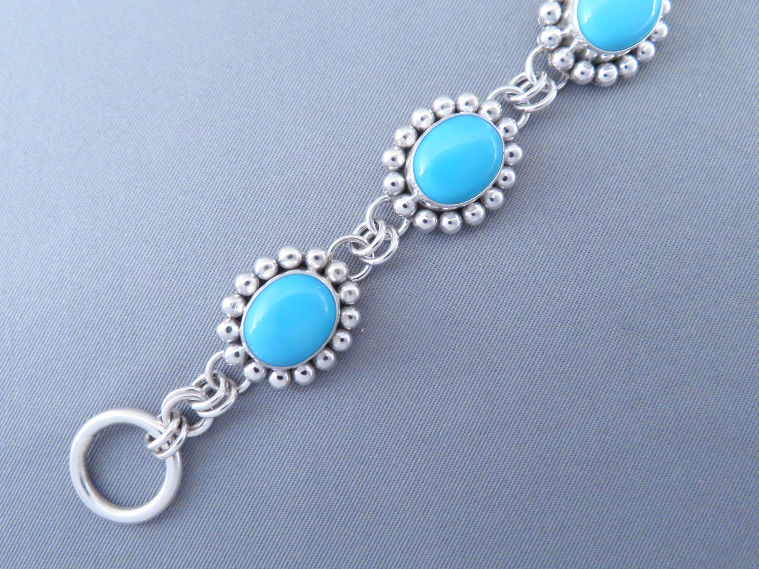 Sleeping Beauty Turquoise Link Bracelet by Artie Yellowhorse