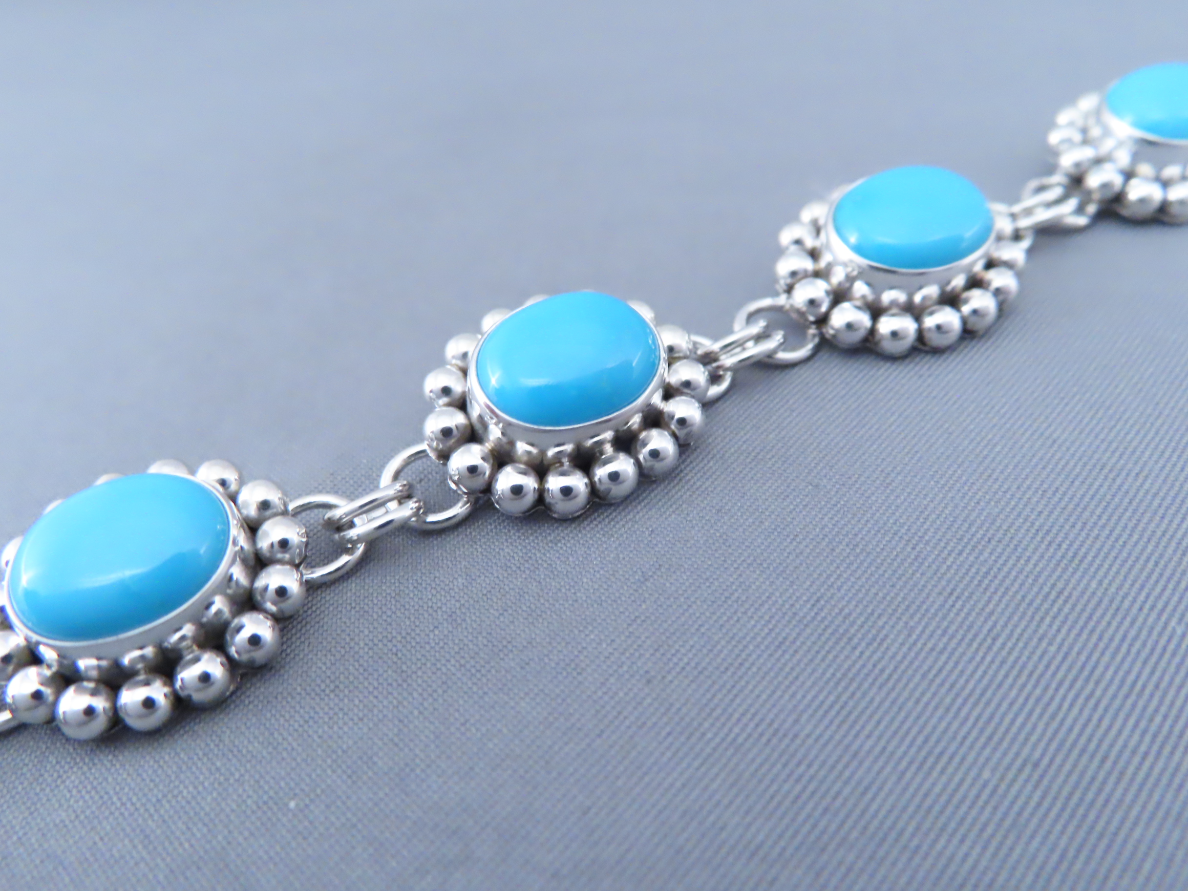 Sleeping Beauty Turquoise Link Bracelet by Artie Yellowhorse