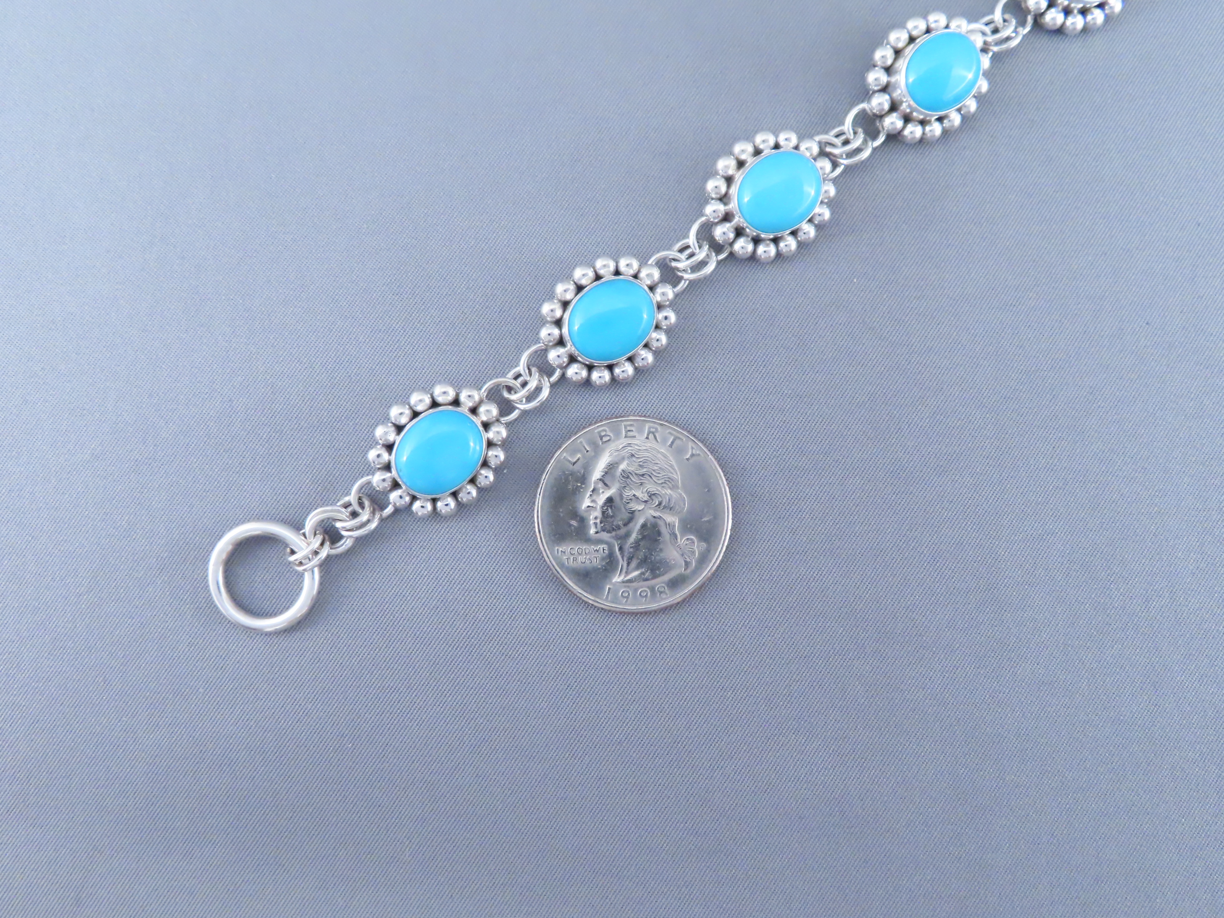 Sleeping Beauty Turquoise Link Bracelet by Artie Yellowhorse