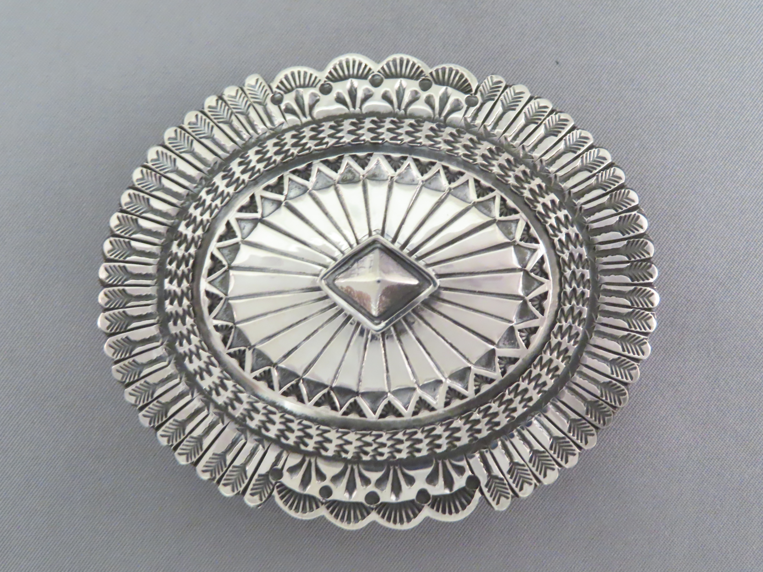 Sterling Silver Navajo Belt Buckle by Sunshine Reeves