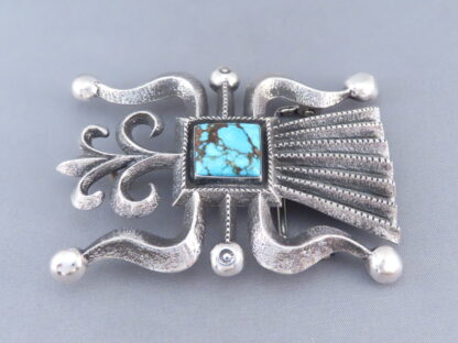 Sandcast Belt Buckle with Kingman Turquoise