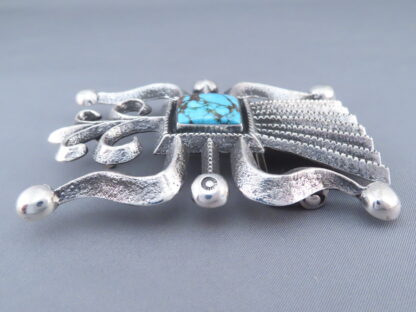 Sandcast Belt Buckle with Kingman Turquoise