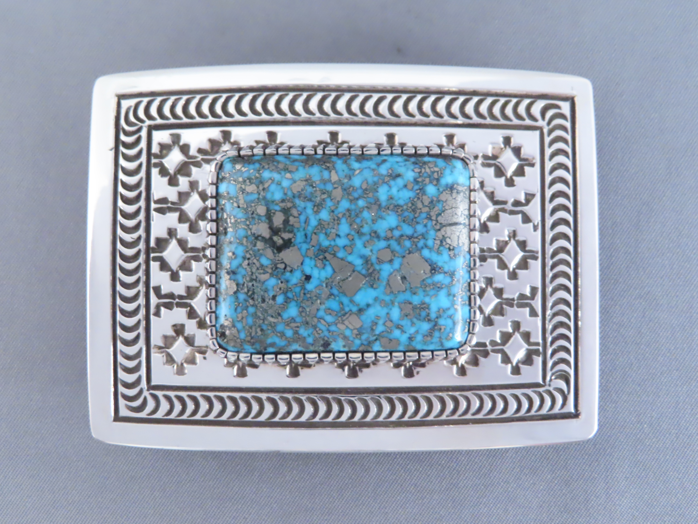 Persian Turquoise Belt Buckle by Landon Secatero