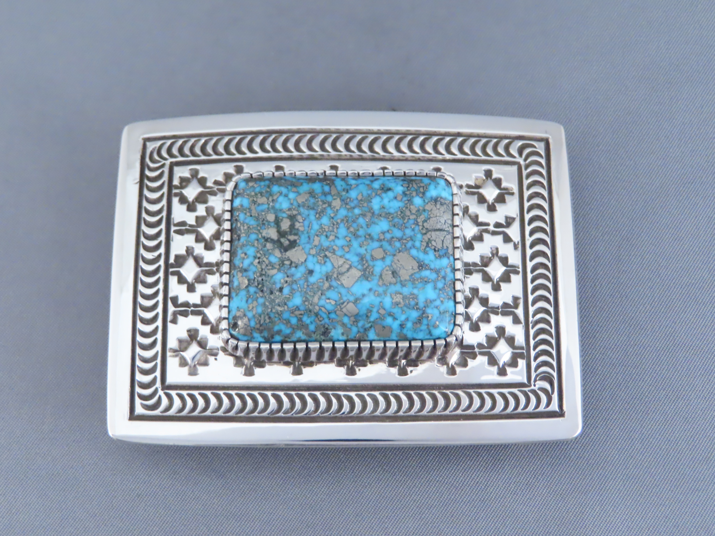 Persian Turquoise Belt Buckle by Landon Secatero