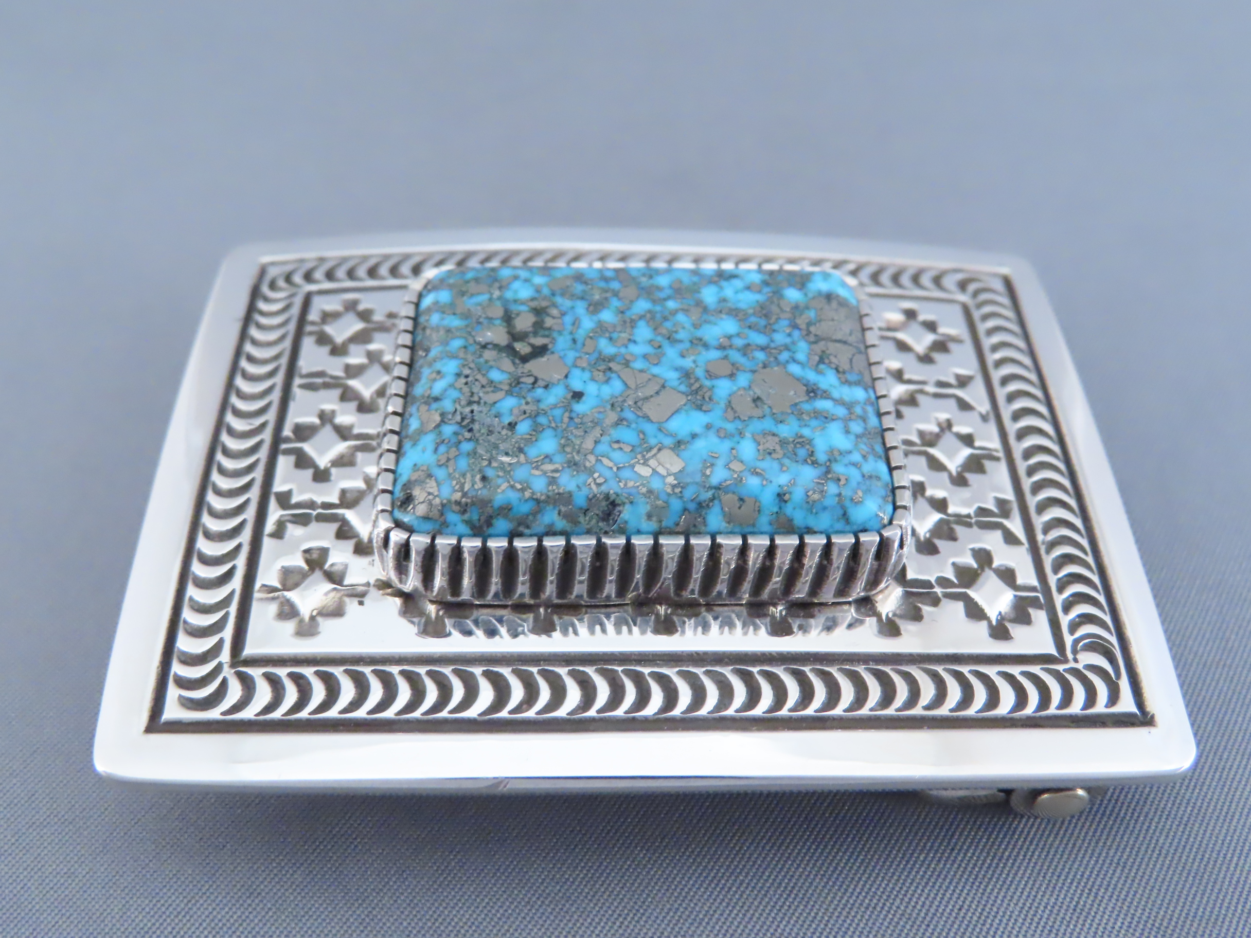 Persian Turquoise Belt Buckle by Landon Secatero