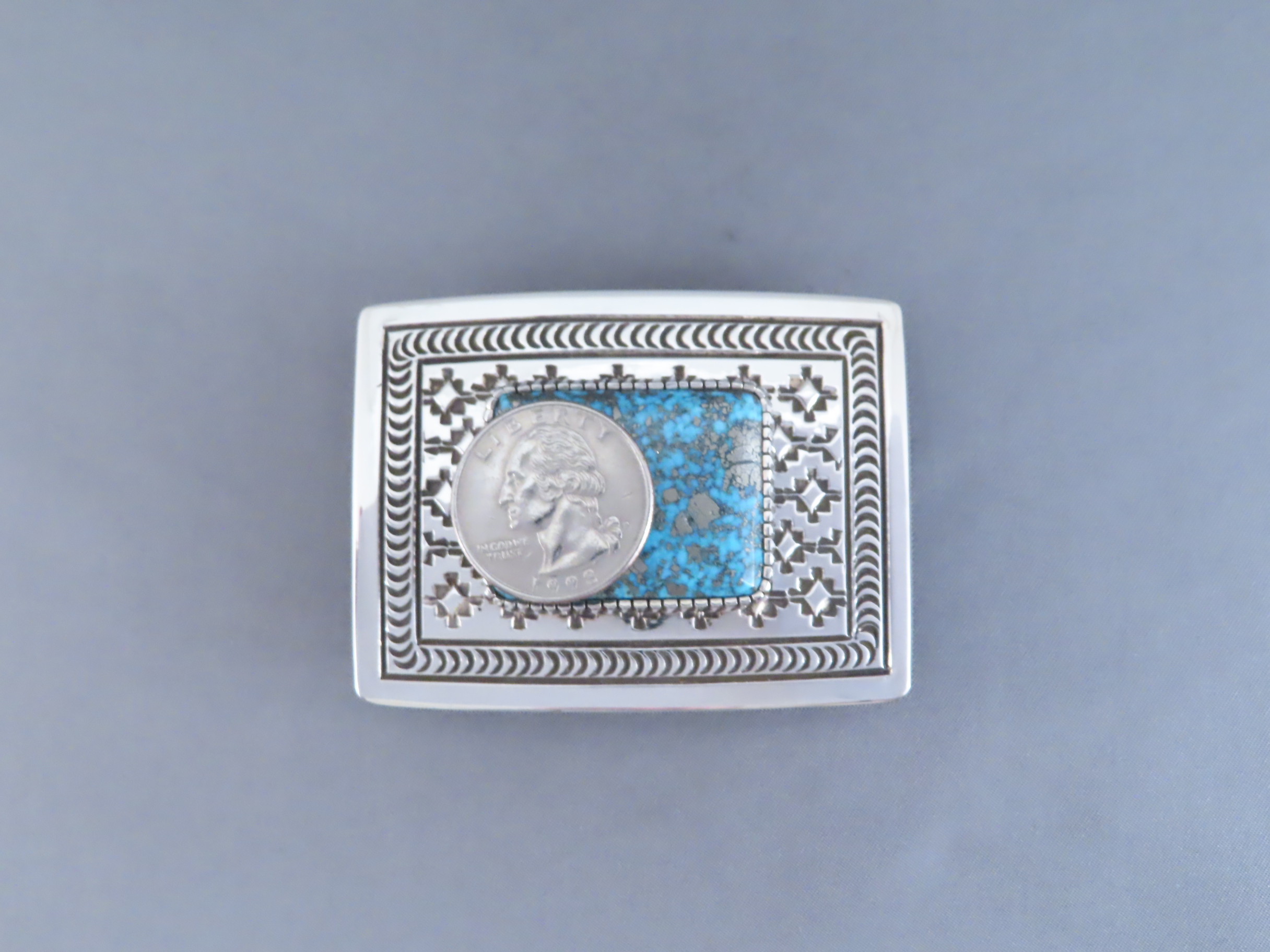 Persian Turquoise Belt Buckle by Landon Secatero