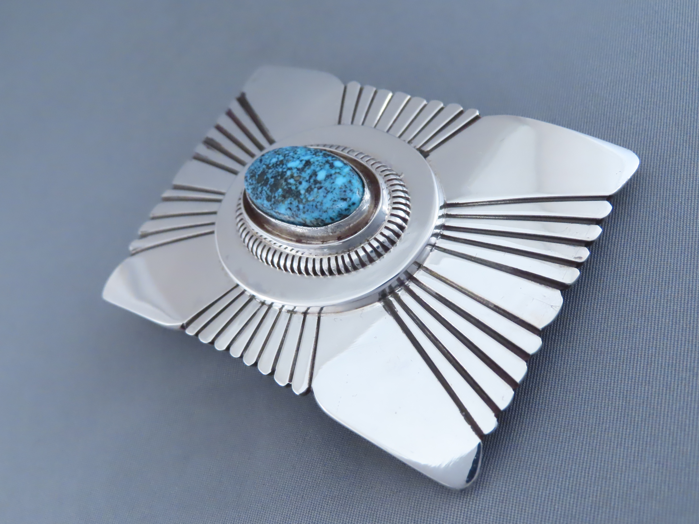 Leonard Nez Kingman Turquoise Belt Buckle