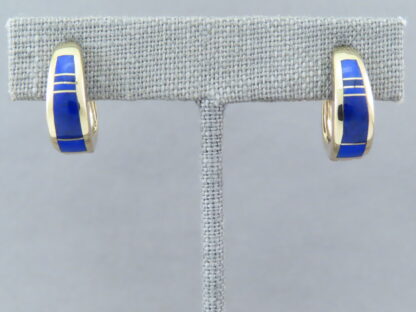 Lapis & 14kt Gold Earrings – Lapis Inlay