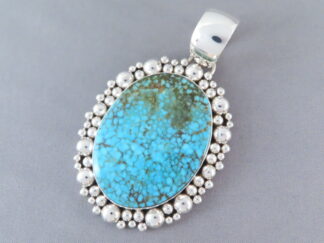 Buy Turquoise Jewelry - Bold Kingman Turquoise Pendant by Native American jeweler, Artie Yellowhorse $1,200- FOR SALE