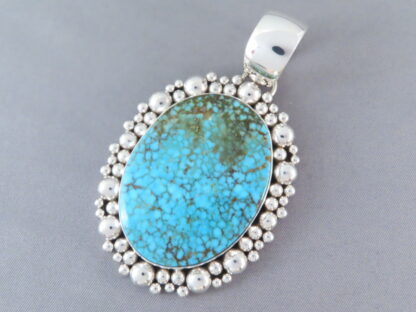 Sterling Silver & Kingman Turquoise Pendant by Artie Yellowhorse