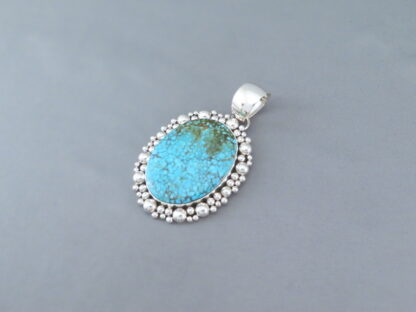 Sterling Silver & Kingman Turquoise Pendant by Artie Yellowhorse