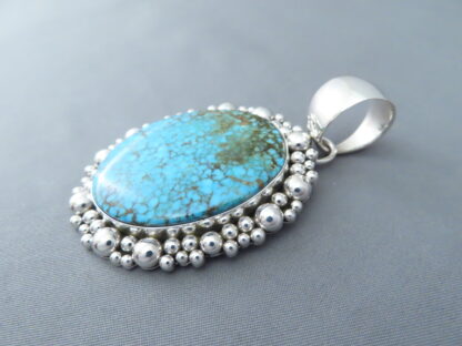 Sterling Silver & Kingman Turquoise Pendant by Artie Yellowhorse