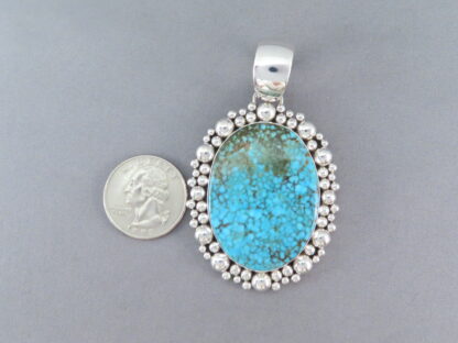 Sterling Silver & Kingman Turquoise Pendant by Artie Yellowhorse