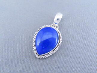 Shop Native American Jewelry - Smaller Lapis Slider Pendant by Navajo jeweler, Artie Yellowhorse $225- FOR SALE