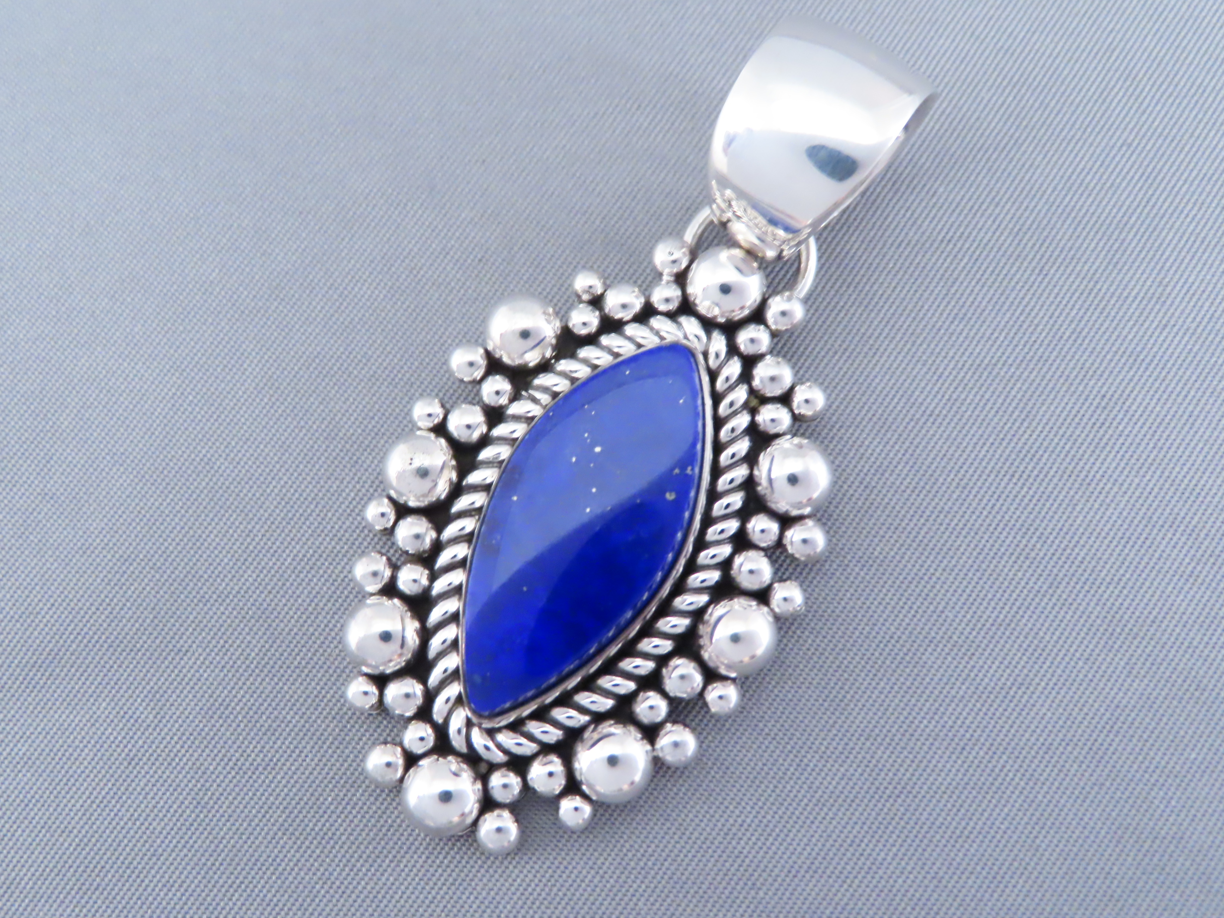 Lapis & Sterling Silver Navajo Pendant by Artie Yellowhorse