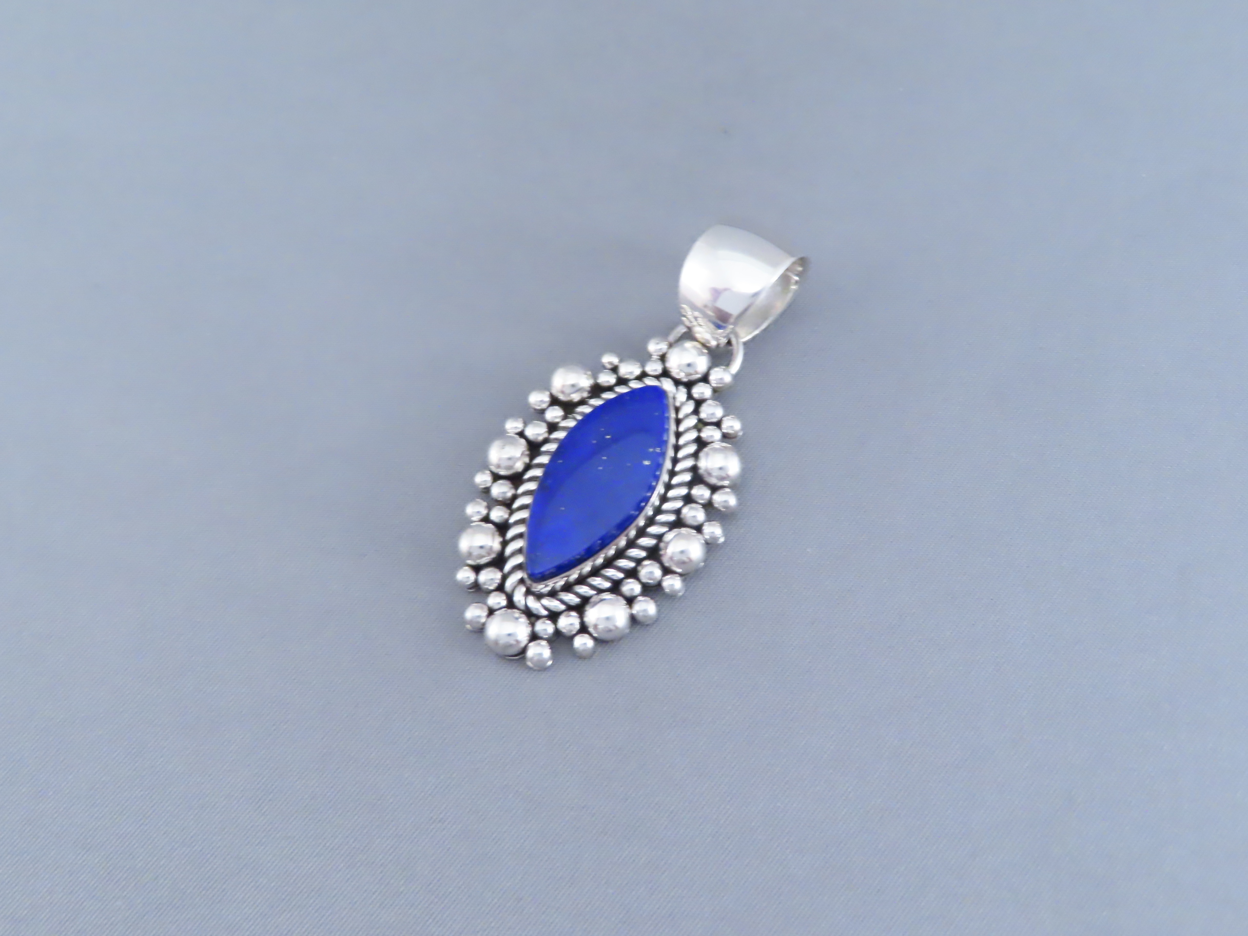 Lapis & Sterling Silver Navajo Pendant by Artie Yellowhorse