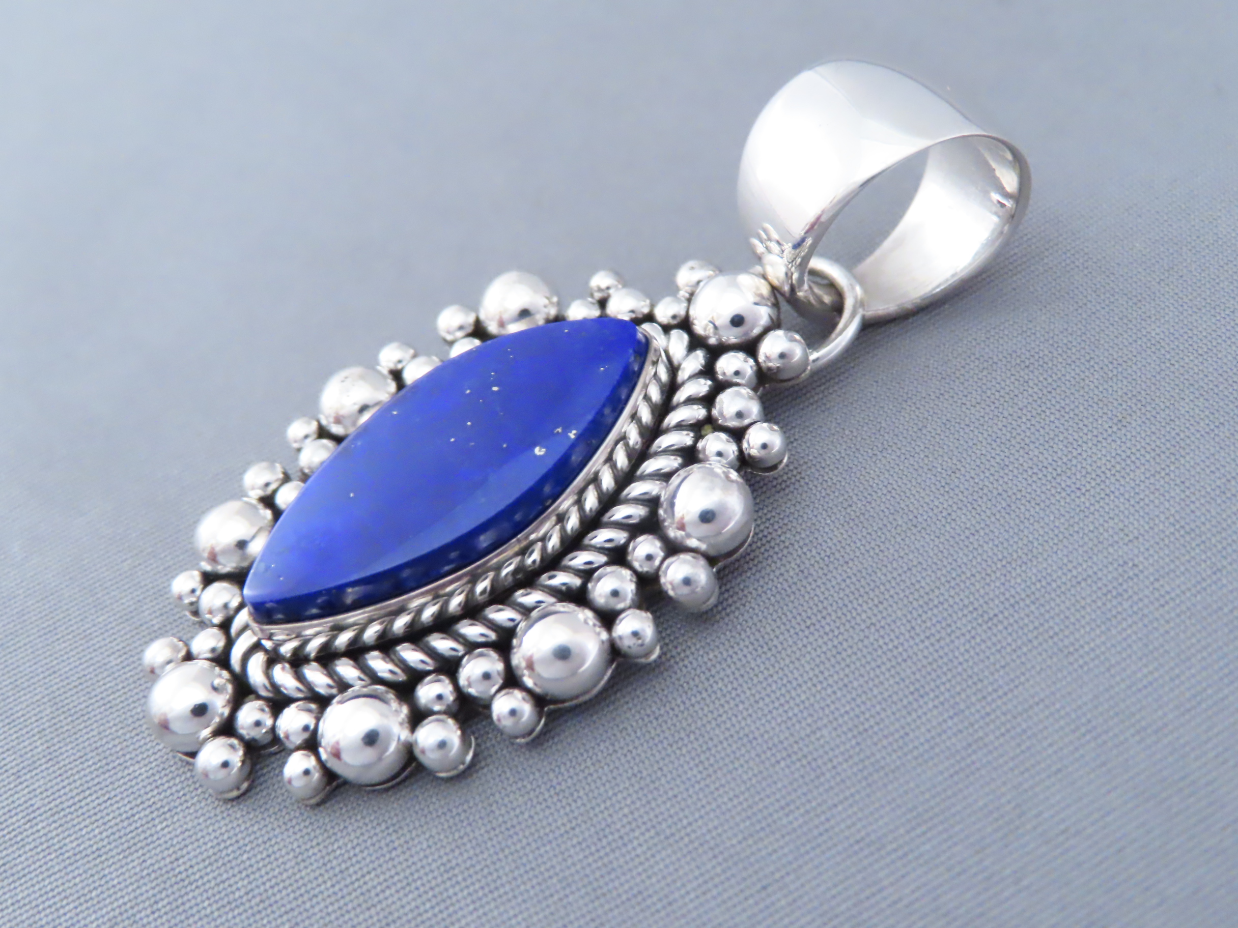 Lapis & Sterling Silver Navajo Pendant by Artie Yellowhorse