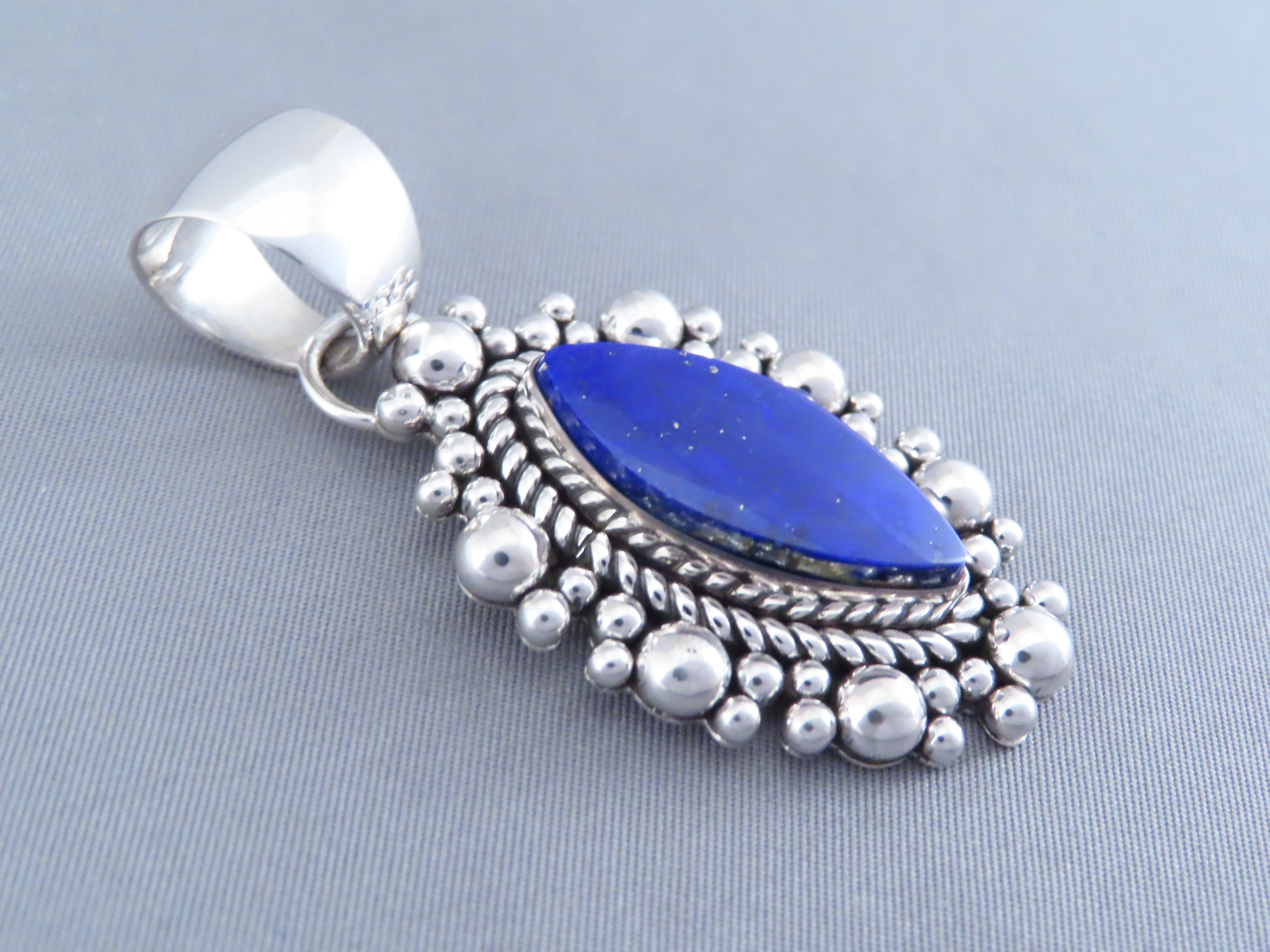 Lapis & Sterling Silver Navajo Pendant by Artie Yellowhorse