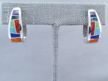 Inlaid Multi-Color Earrings (Huggies)
