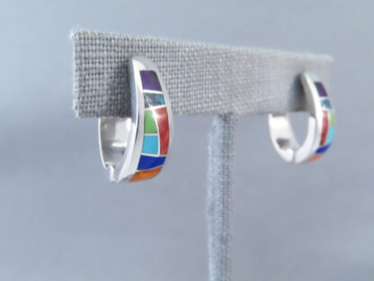 Inlaid Multi-Color Earrings (Huggies)