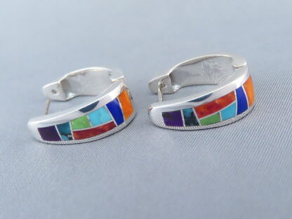 Inlaid Multi-Color Earrings (Huggies)