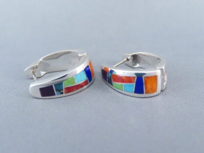 Inlaid Multi-Color Earrings (Huggies)