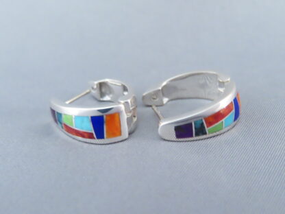 Inlaid Multi-Color Earrings (Huggies)