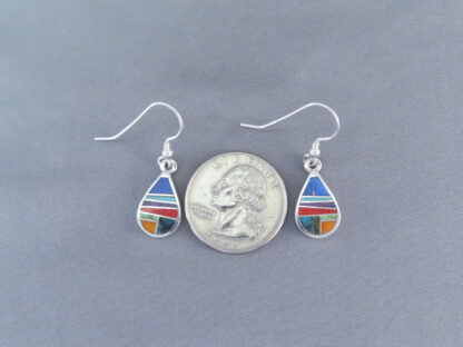 Inlaid Multi-Color ‘Teardrop’ Earrings