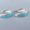 Turquoise Inlay Earrings (Smaller Huggies)