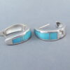 Turquoise Inlay Earrings (Smaller Huggies)