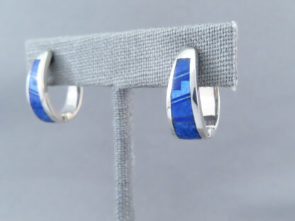 Lapis & Opal Inlay Earrings (‘Huggies’)